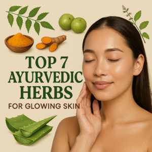 "Top 7 Ayurvedic herbs like neem, tulsi, amla, aloe vera for glowing skin"